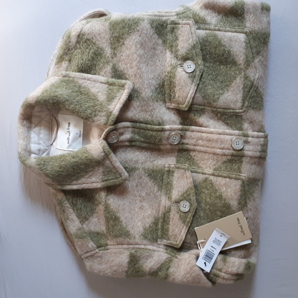 Aritzia Wilfred Ganna Earth Geo Birch Sage Shirt Jacket - Picture 3 of 8